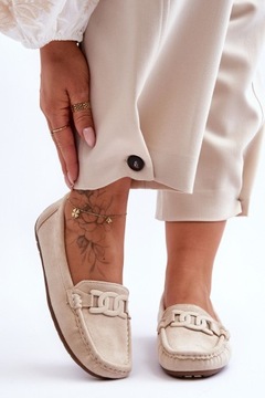 МОКАСИНЫ ЖЕНСКИЕ ЗАМШЕВЫЕ, БЕЖЕВЫЙ 38