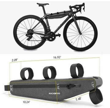 ВЕЛОСИПЕДНАЯ СУМКА ROCKBROS ВОДОНЕПРОНИЦАЕМАЯ ВЕЛОСИПЕДНАЯ СУМКА ДЛЯ РАМЫ 1,5 Л