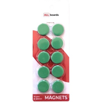 Magnesy do tablic 20 mm - 10 szt ZIELONE