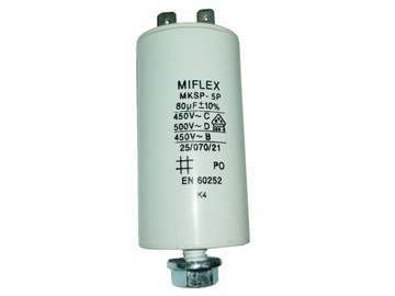 Kondensator 80uF +/- 10% MIFLEX MKSP-5P Silnikowy