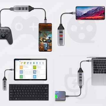 Onten 95118U Многофункциональный преобразователь-концентратор USB-C/Type-C 4 в 1