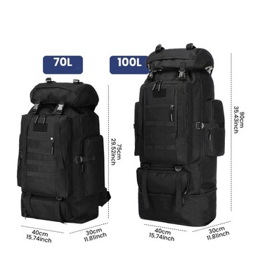 ВОЕННО-ТАТИЧЕСКИЙ ТУРИСТИЧЕСКИЙ РЮКЗАК, РАСШИРЯЕМЫЙ ОБЪЕМОМ 70-100 Л