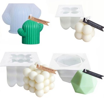 Zestaw Form Silikonowych do Świec Mydła Gipsu DIY