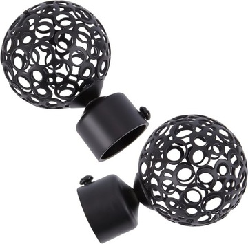 2 sztuk zaciski do okrągłych karniszy 28mm końce na słup do draperii czarna