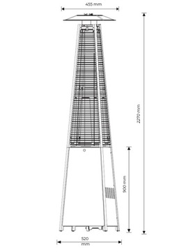 Обогреватель для террасы PYRAMIS Зонт с подогревом коричневый + чехол 2 шт.