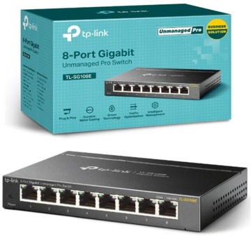 Коммутатор TP-Link TL-SG108E 8x RJ45 1000 Мбит/с для настольного компьютера