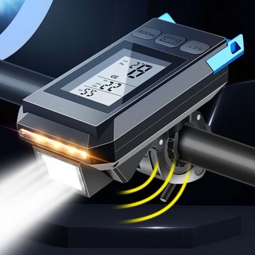 ЖК-дисплей велосипедного спидометра синего цвета.