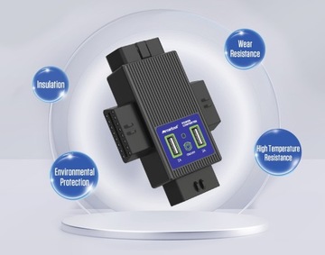 OBD2 TEE Splitter Thief 1–3 USB OBDII