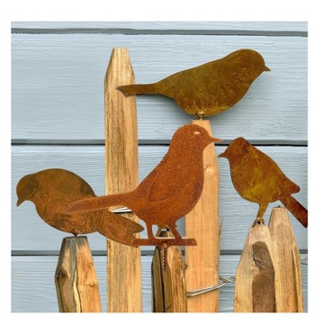 Украшение птицы, фигурка, скульптура, сад, цветочный горшок, украшение для забора, кол, терраса, металл