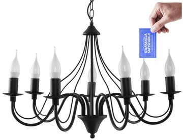 żyrandol lampa wisząca MINERWA 7 Czarny SL.0219 SOLLUX