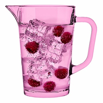 SZKLANY DZBANEK Na Wodę Napoje 1230 ml Różowy GRUBE POLSKIE SZKŁO