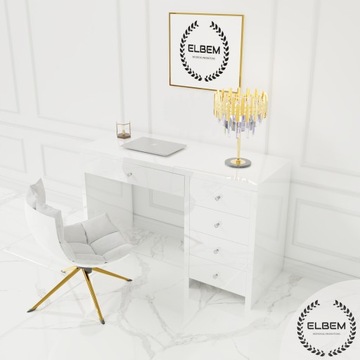 Стол Glamour белый стеклянный - 130см