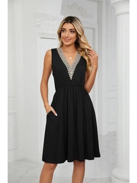 Women's Pleated Waistless Sleeveless Dress Simple