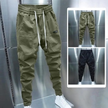 Solid Color Men Trousers Cozy Men's Drawstring Swe