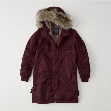 ABERCROMBIE Hollister Płaszcz Parka Jesień USA XL