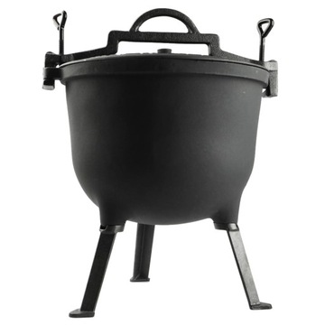 ЧУГУННЫЙ ЧУЛДЕЛЬ, ЭМАЛЬНЫЙ ГОРШОК, 15 Л, ОХОТНИЧИЙ ГОРШОК, БОЛЬШОЙ ТЯЖЕЛЫЙ ОГОНЬ