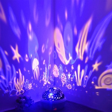 Lampka Nocna 2w1 Projektor Nieba Gwiazd Obrotowa
