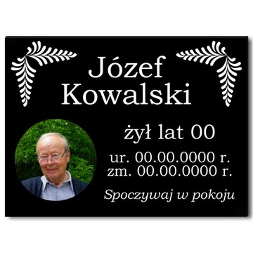 TABLICA NAGROBNA TABLICZKA NAGROBKOWA NA GRÓB FOTO