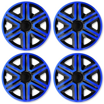 4x Kołpaki 14 Action Doublecolor Blue - Black niebieskie uniwersalne