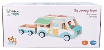 ADAM TOYS ДЕРЕВЯННЫЙ АВТОКЕМПЕР С ПРИЦЕПОМ 3+