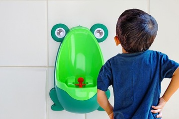 ДЕТСКИЙ ГОРШОК, лягушка, зеленый, с присоской, для настенного писсуара