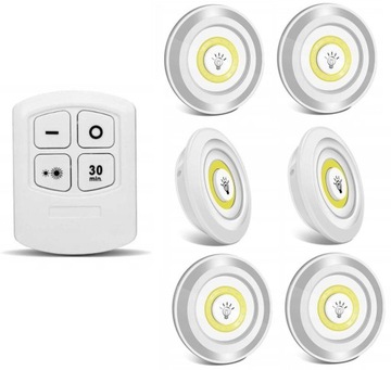 6x LAMPKA LED BEZPRZEWODOWA LAMPA PILOT NA BATERIE