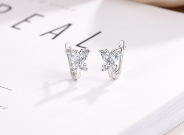 СЕРЕБРЯНЫЕ СЕРЬГИ ДЛЯ АНГЛИЙСКОЙ ДЕВОЧКИ, СЕРЕБРЯНЫЕ СЕРЬГИ-БАБОЧКИ 925 ПРОБЫ