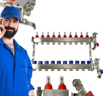 Напольный распределитель INOX стальной 11-контурный Goshe 0331.219