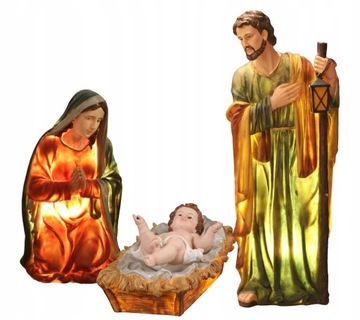 FIGURY DO SZOPKI ŚWIĘTA RODZINA 100 CM MASA ŻYWICZNA PODŚWIETLENIE