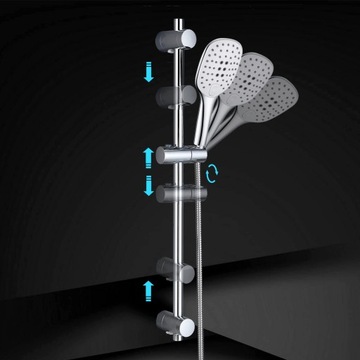 Душевая штанга, регулируемая по высоте и углу наклона.