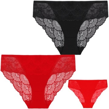 2x Koronkowe Majtki Damskie Figi Bikini Bawełniane Eleganckie MORAJ L