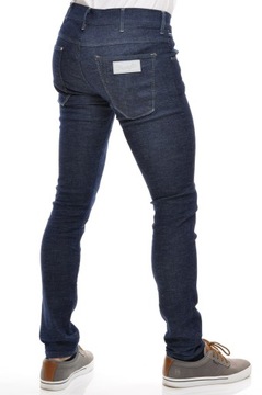 WRANGLER spodnie SKINNY jeans navy BRYSON_ W26 L30