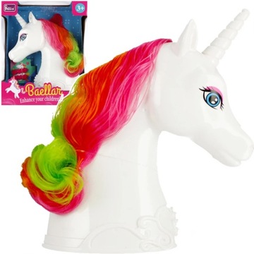 GŁOWA JEDNOROŻEC DO CZESANIA STYLIZACJI TĘCZOWE WŁOSY JEDNOROŻCA AKCESORIA