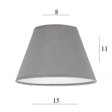 ABAŻUR stożek lampy żyrandola 1S 15/11h szary tkaninowy klosz do lampki