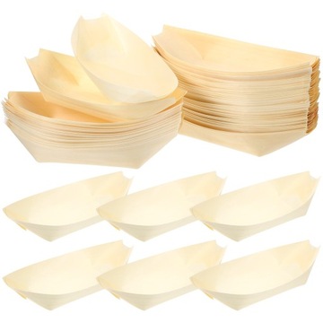 JEDNORAZOWE TACE DREWNIANE TALERZE SASHIMI DREWNIANE SUSHI