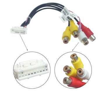 Złącze 20 PIN do radia 2 din audio AUX wtyk 4 RCA