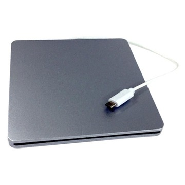 Внешний DVD-рекордер USB 3.0 серебристого цвета с функцией записи и чтения компакт-дисков