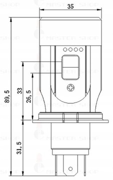 СВЕТОДИОДНАЯ ЛАМПА ДЛЯ МОТОЦИКЛА H4 HS1,H4/P43t