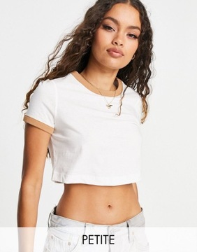 TOPSHOP PETITE T-SHIRT DAMSKI BIAŁY KRÓTKI 44 1RNK