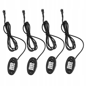 4 szt. RGB LED migająca w wielu kolorach Rock