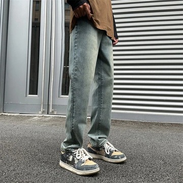 Spring Autumn Men's Jeans Straight Denim Pants Ban