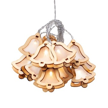 Lampki dekoracyjne LED Ozdoba drewniana Dzwonek