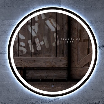 КРУГЛОЕ ЧЕРНОЕ ЗЕРКАЛО СО СВЕТОДИОДНОЙ ПОДСВЕТКОЙ 50 СМ