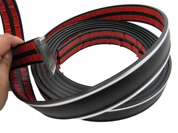 ЛЕНТА ДЕКОРАТИВНАЯ полосы черная + хром 35 мм рулон 5 метров