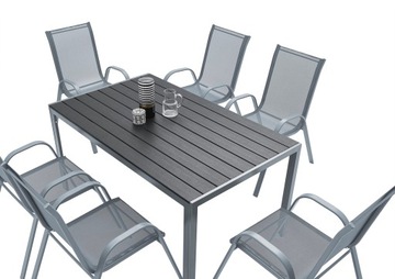 MEBLE OGRODOWE DESKA POLYWOOD 6+1 TARAS BALKON