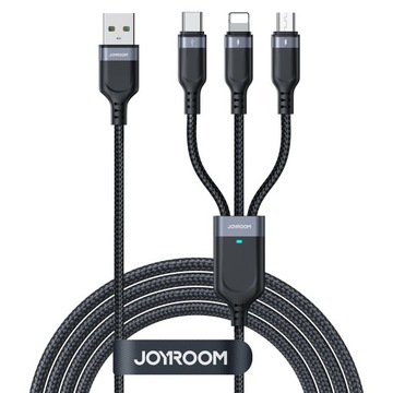 KABEL USB 3W1 LIGHTNING DO APPLE, USB-C, MICRO USB JOYROOM PRZEWÓD 1,2M