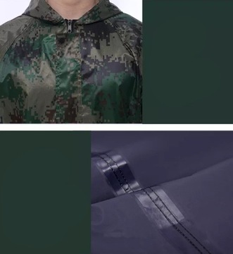 Камуфляжный плащ-накидка, длинная зеленая куртка для дождя