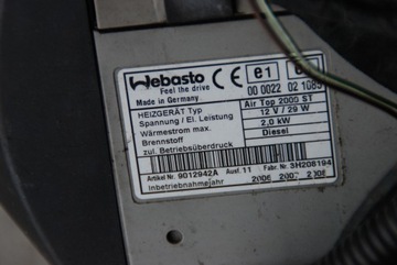 Webasto AIR TOP 2000 ST 12V Дизель 9012942A