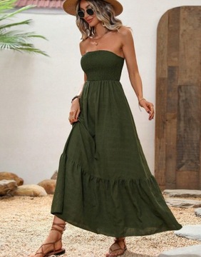 SHEIN SUKIENKA ROZKLOSZOWANA KHAKI Shein