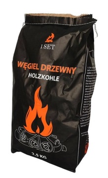 WĘGIEL DO GRILLA DRZEWNY ECO 2,5 KG DUŻE KAWAŁKI